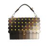 Borsa a tracolla Fendi  Kan I in pelle nera, marrone beige e color talpa - 360 thumbnail