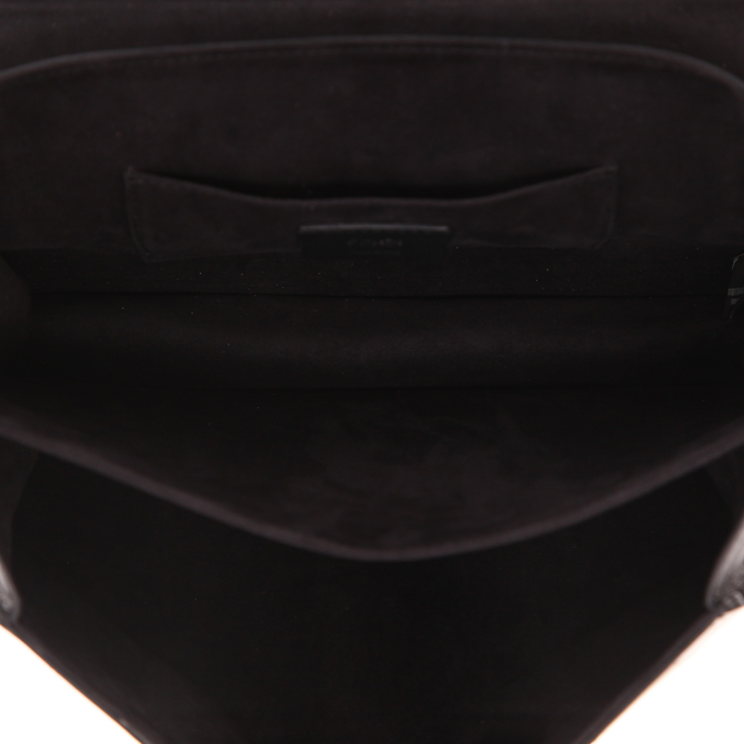 Fendi  Kan I shoulder bag  in black, brown, beige and taupe leather - Detail D3