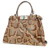 Fendi  Peekaboo handbag  in beige, red and green python - 00pp thumbnail
