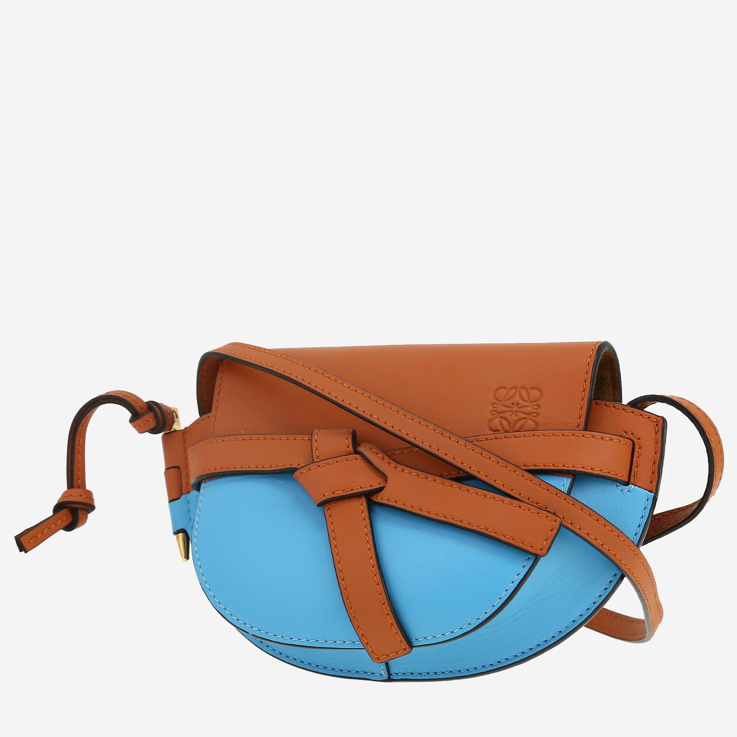 Loewe  Gate shoulder bag  in blue and brown leather
