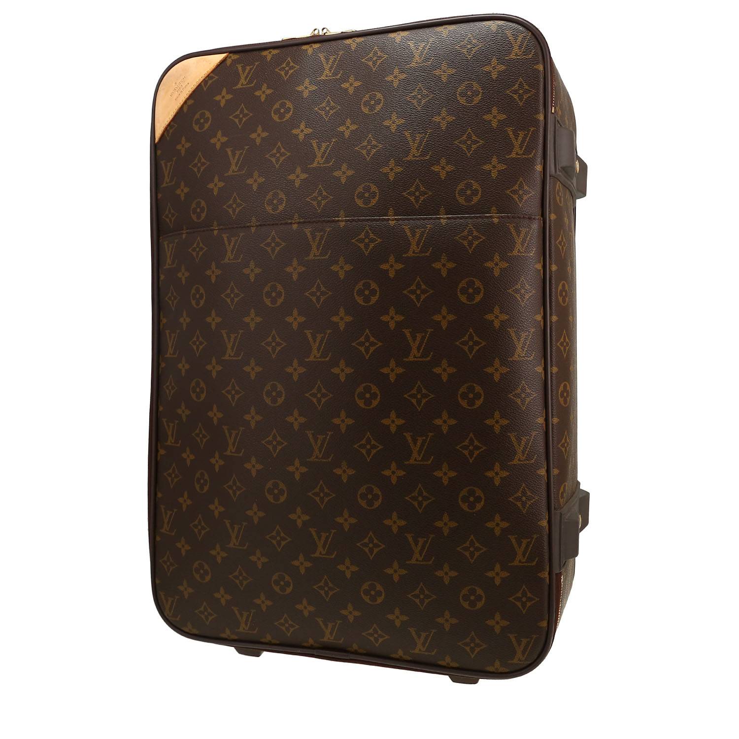 Valise rigide Louis Vuitton  Pegase en toile monogram et cuir naturel beige