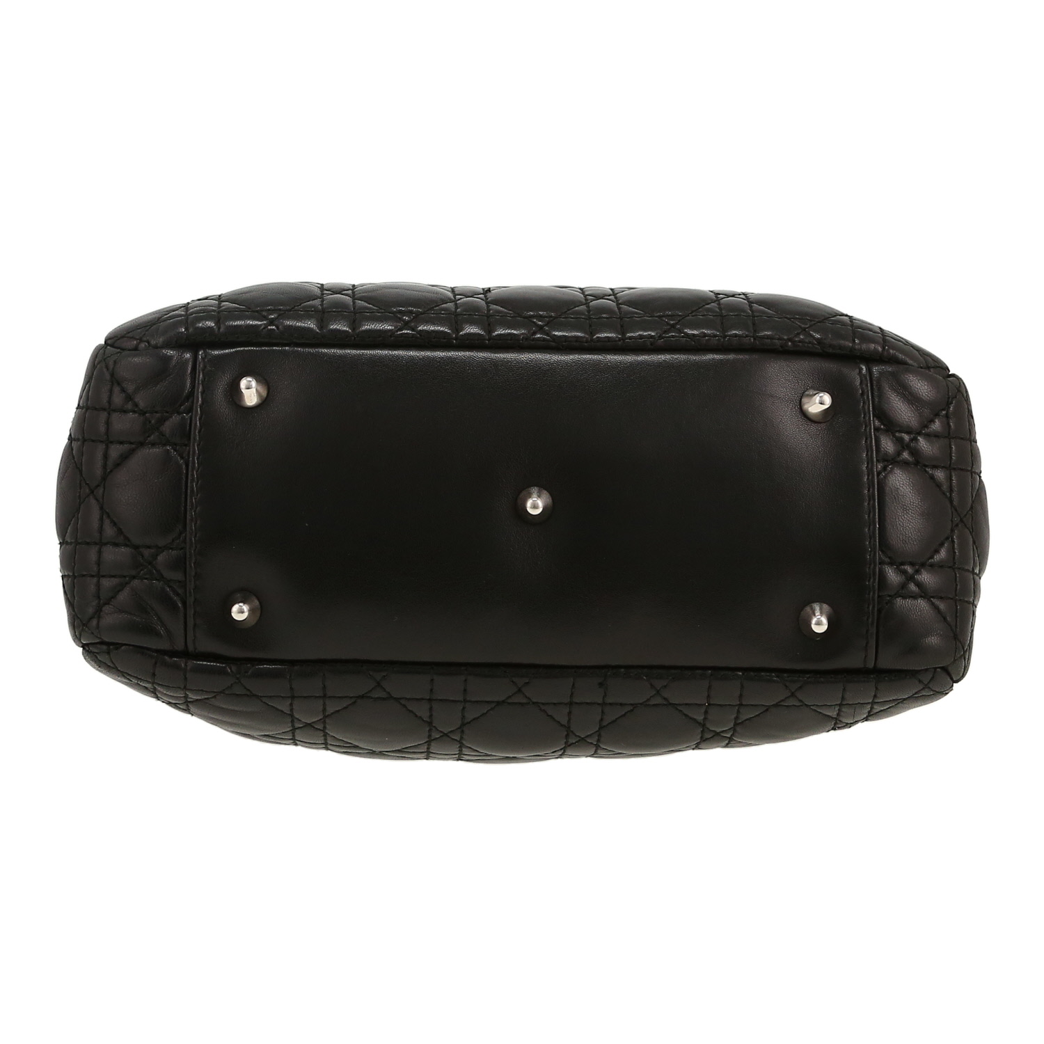 Bolso de mano Dior  Dior Soft en cuero cannage negro - Detail D1