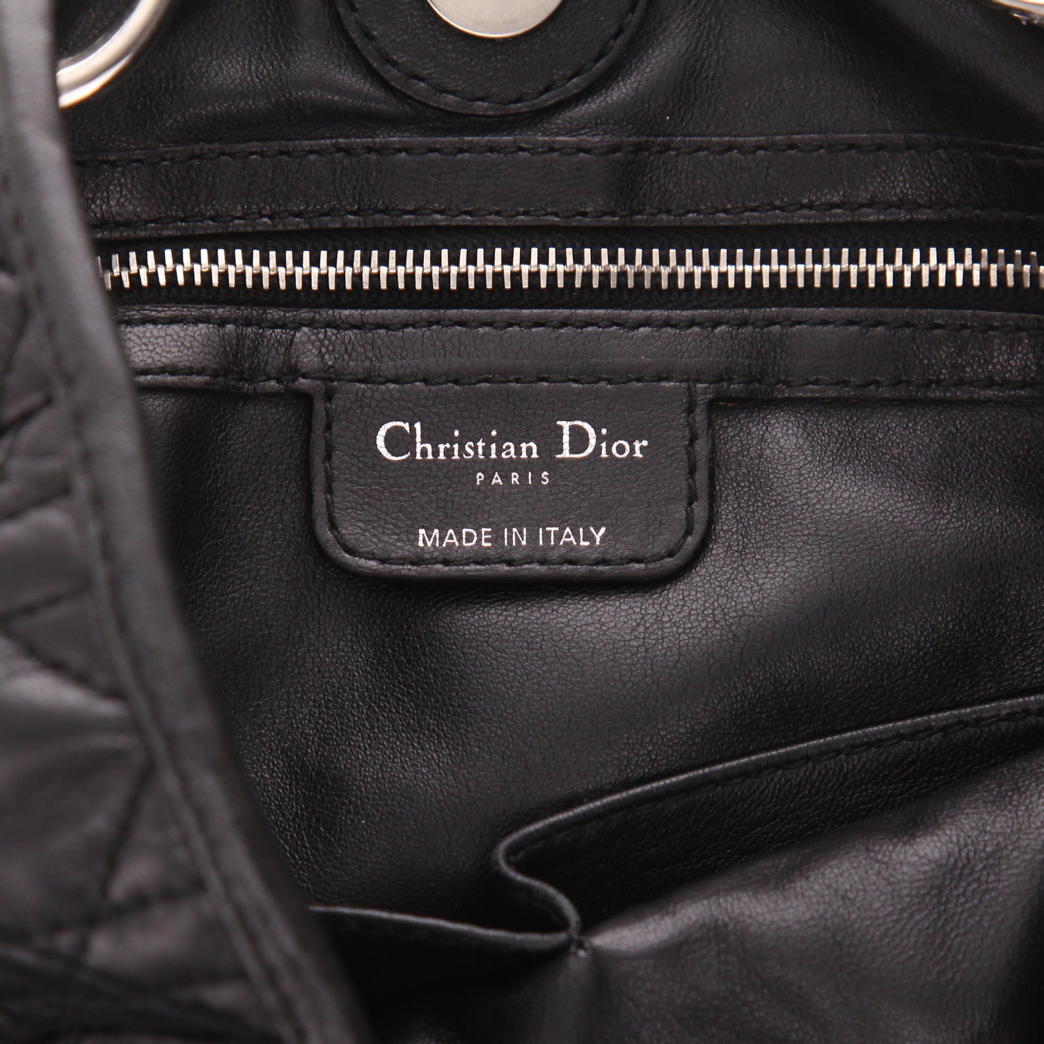 Dior  Dior Soft handbag  in black leather cannage - Detail D2
