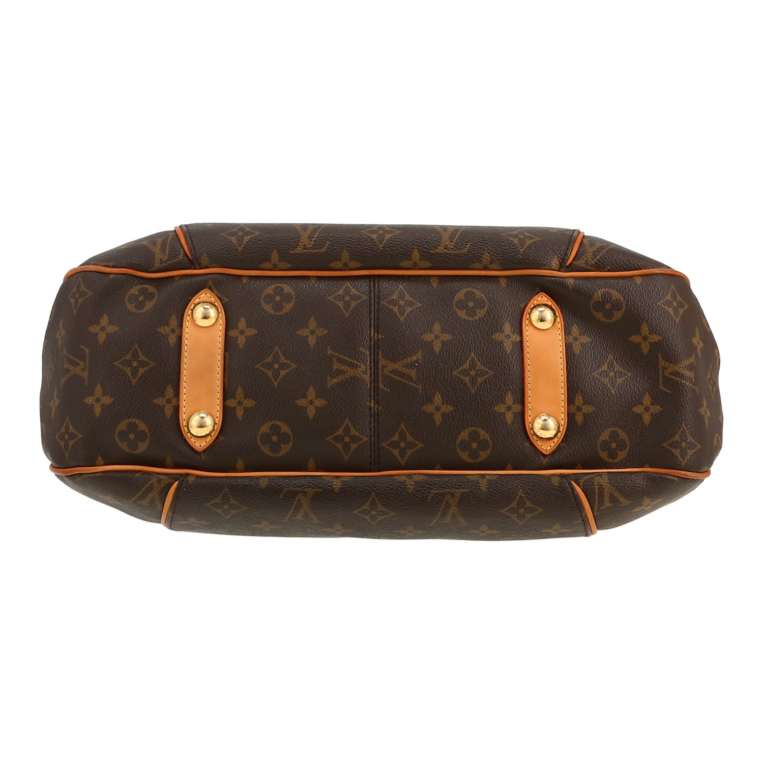 Bolso de mano Louis Vuitton  Galliera en lona Monogram marrón y cuero natural - Detail D1