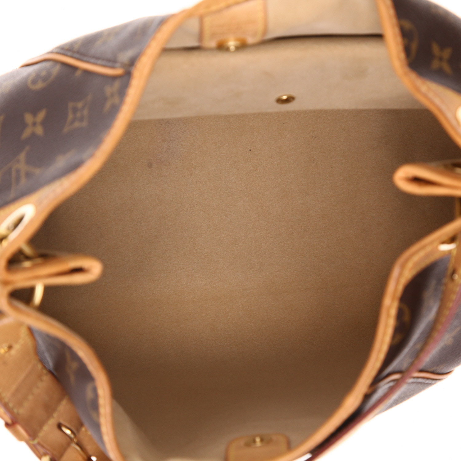 Bolso de mano Louis Vuitton  Galliera en lona Monogram marrón y cuero natural - Detail D3