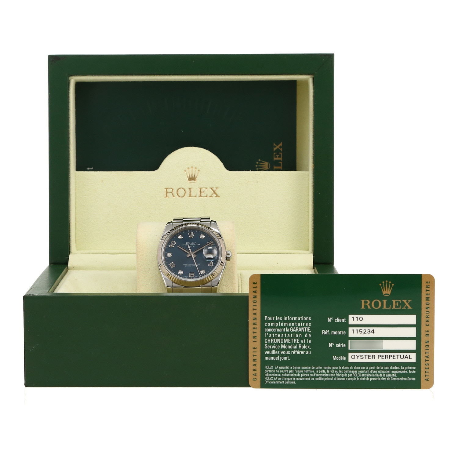 Rolex Oysterdate  in white gold and stainless steel Ref: Rolex - 115234  Circa 2008