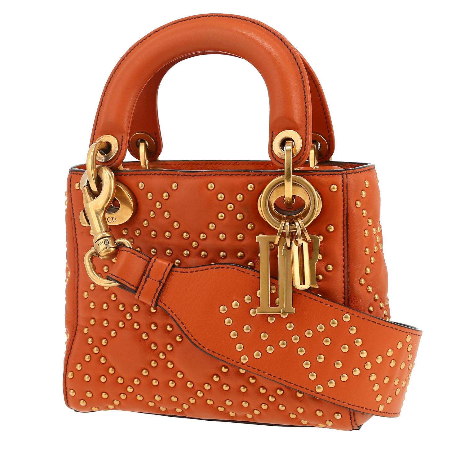 Dior  Lady Dior handbag  in orange leather