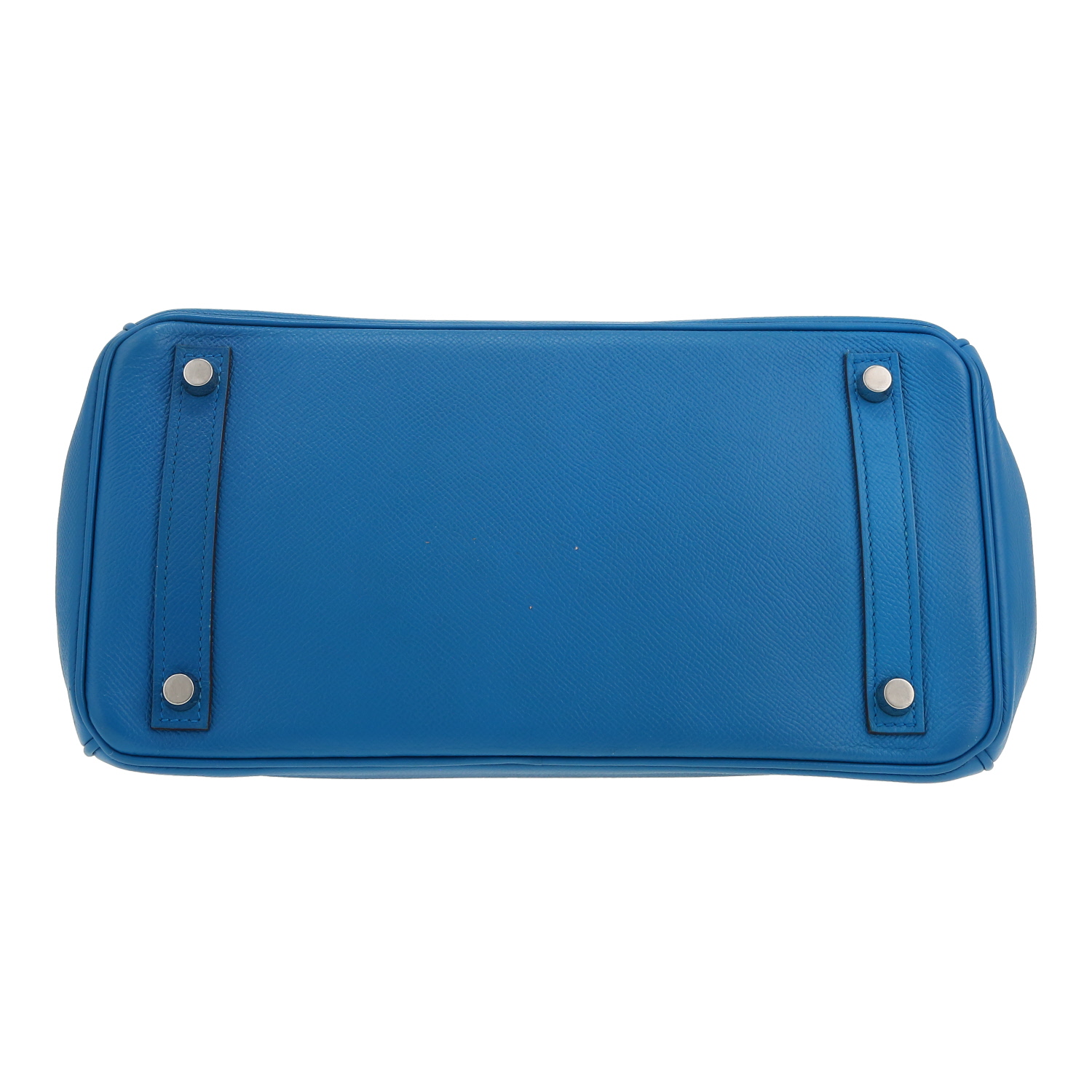 Borsa Hermès  Birkin 30 cm in pelle Epsom blu - Detail D1