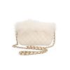 Sac bandoulière Chanel  Mini Timeless en cuir matelassé blanc et fourrure blanche - Detail D2 thumbnail