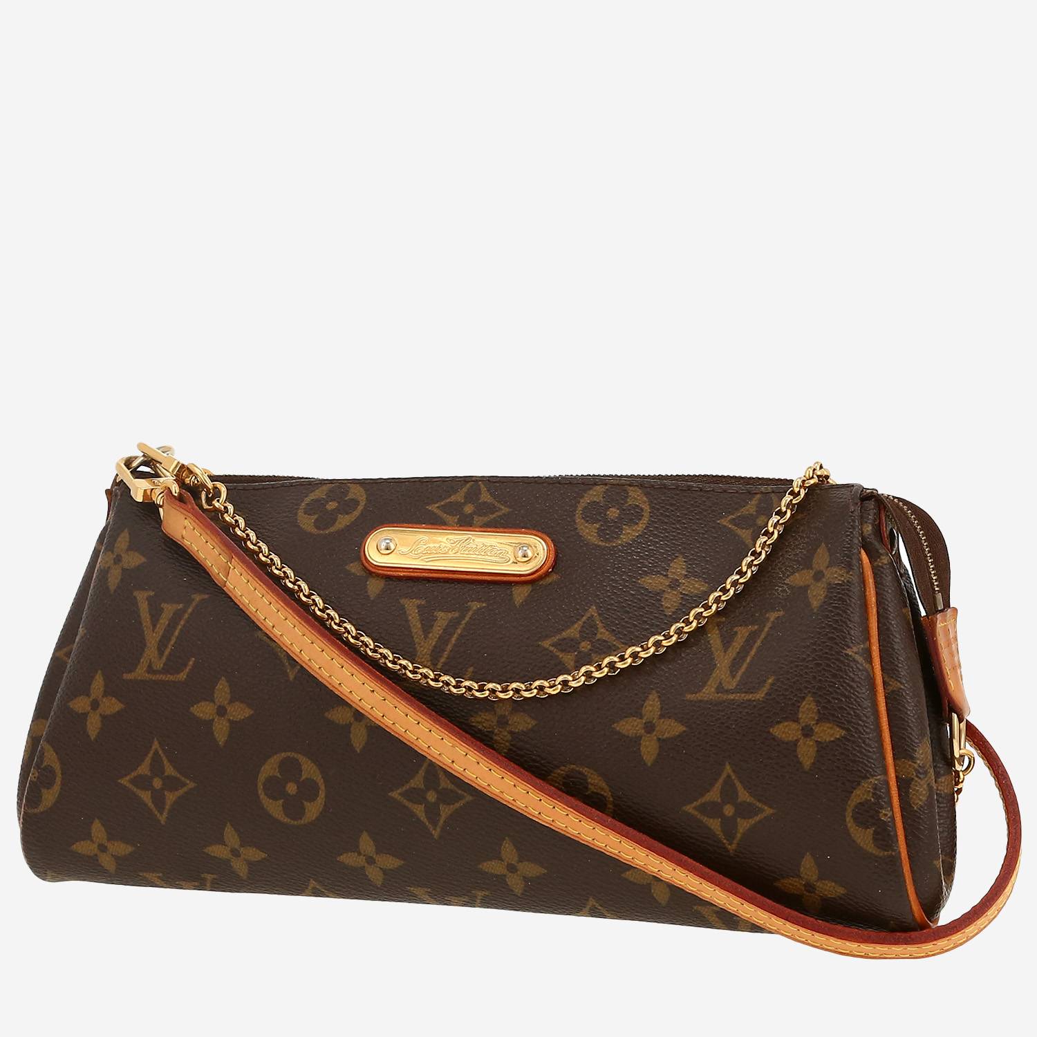 Sac bandoulière Louis Vuitton  Eva en toile monogram marron et cuir naturel