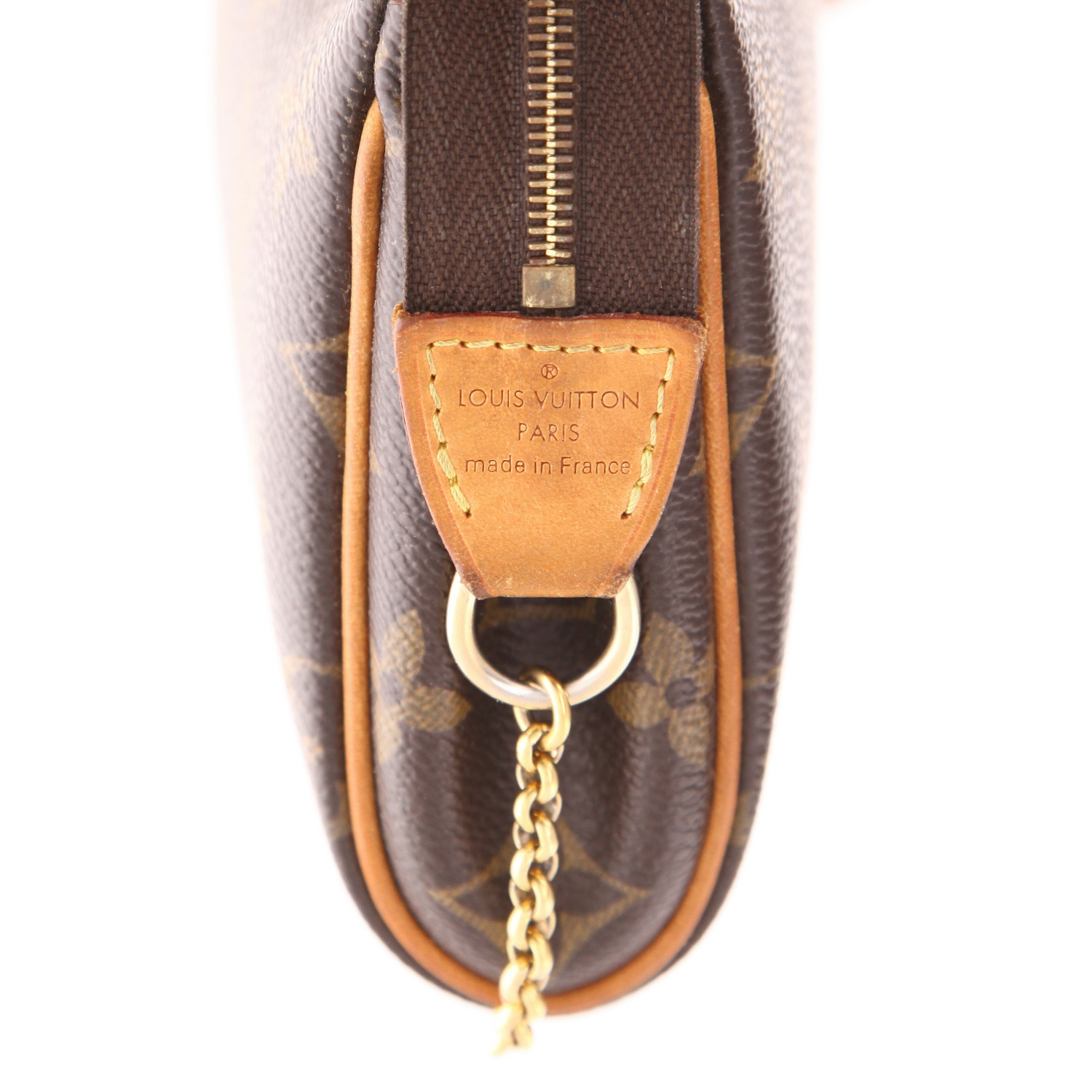 Bolso bandolera Louis Vuitton  Eva en lona Monogram marrón y cuero natural - Detail D2