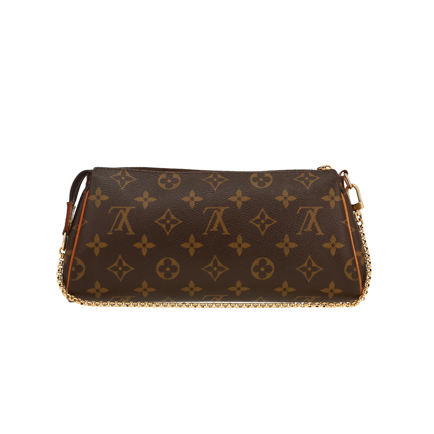 Sac bandoulière Louis Vuitton  Eva en toile monogram marron et cuir naturel - Detail D7