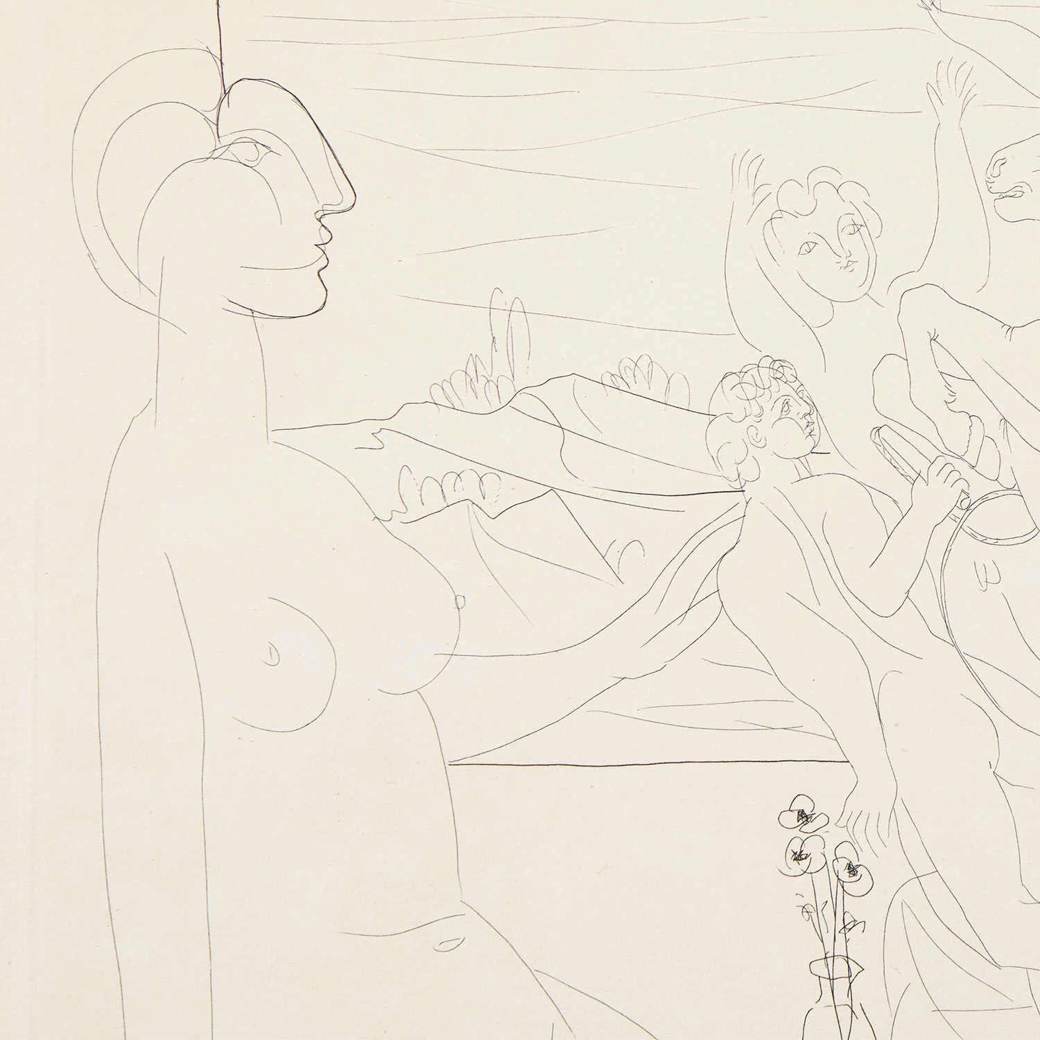 Marie-Thérèse agenouillée contemplant un Groupe sculpté, La Suite Vollard (n°66) - 1933 - Detail D2