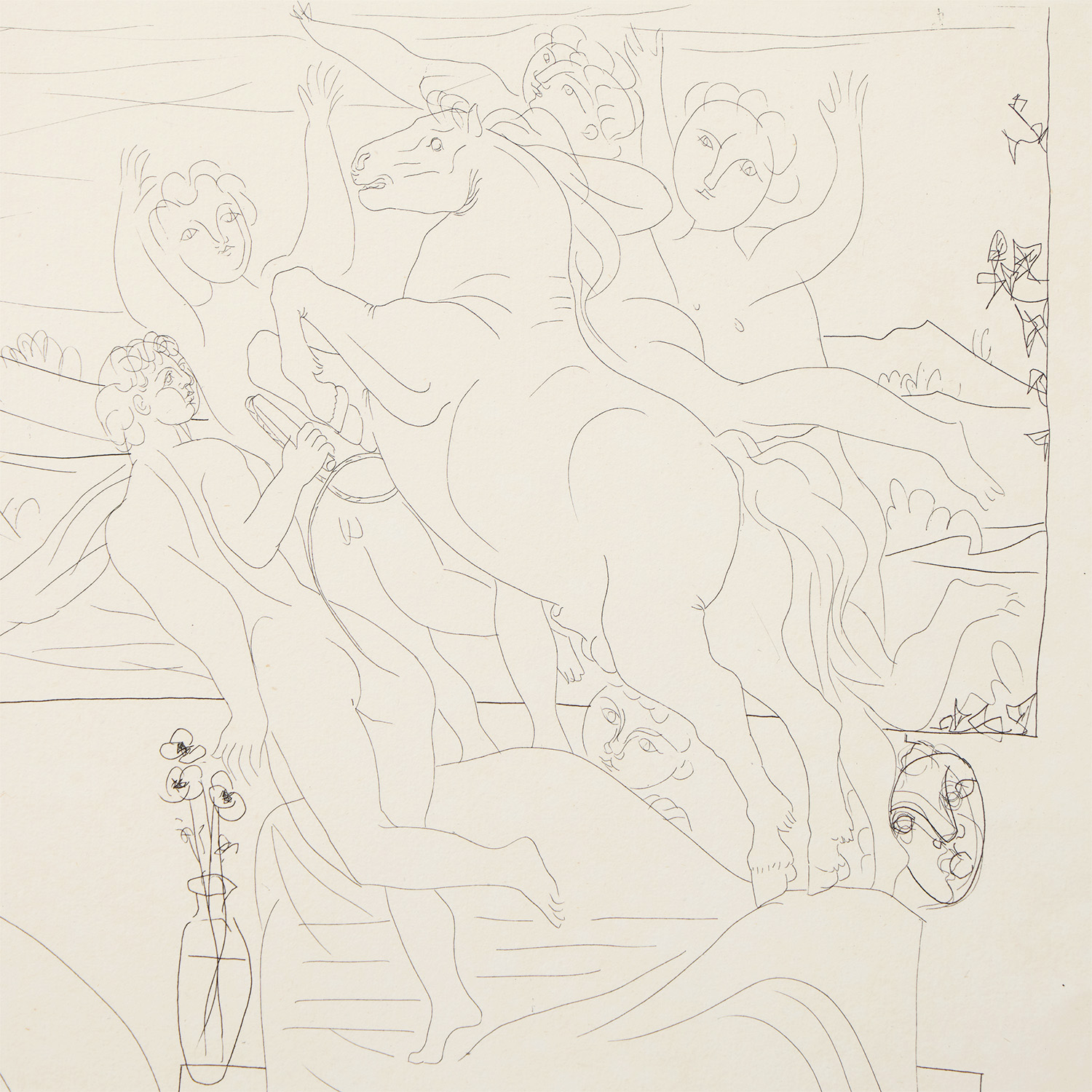 Marie-Thérèse agenouillée contemplant un Groupe sculpté, La Suite Vollard (n°66) - 1933 - Detail D4