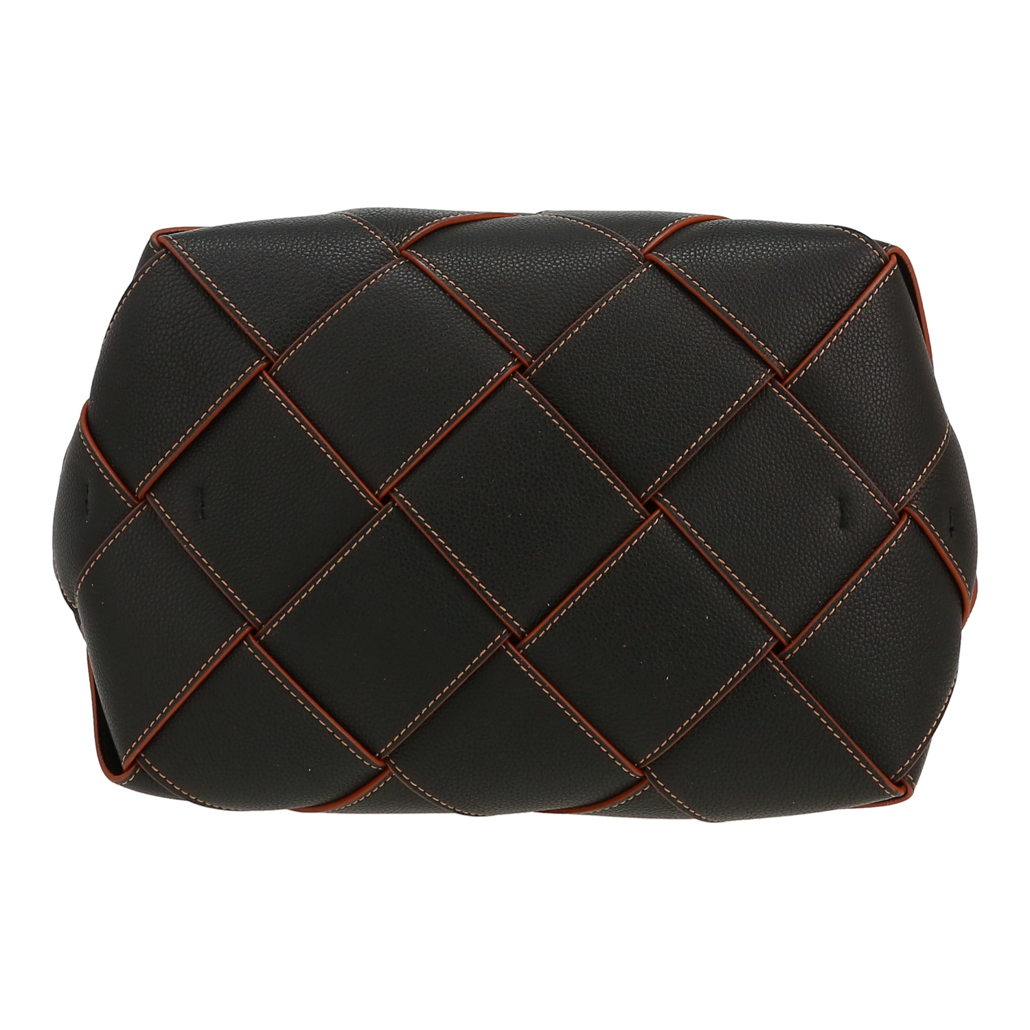 Loewe  Woven handbag  in navy blue braided leather - Detail D1