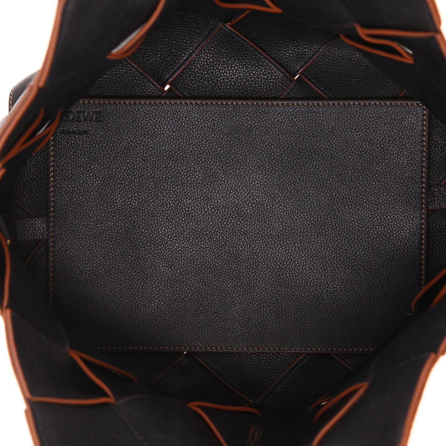 Loewe  Woven handbag  in navy blue braided leather - Detail D3