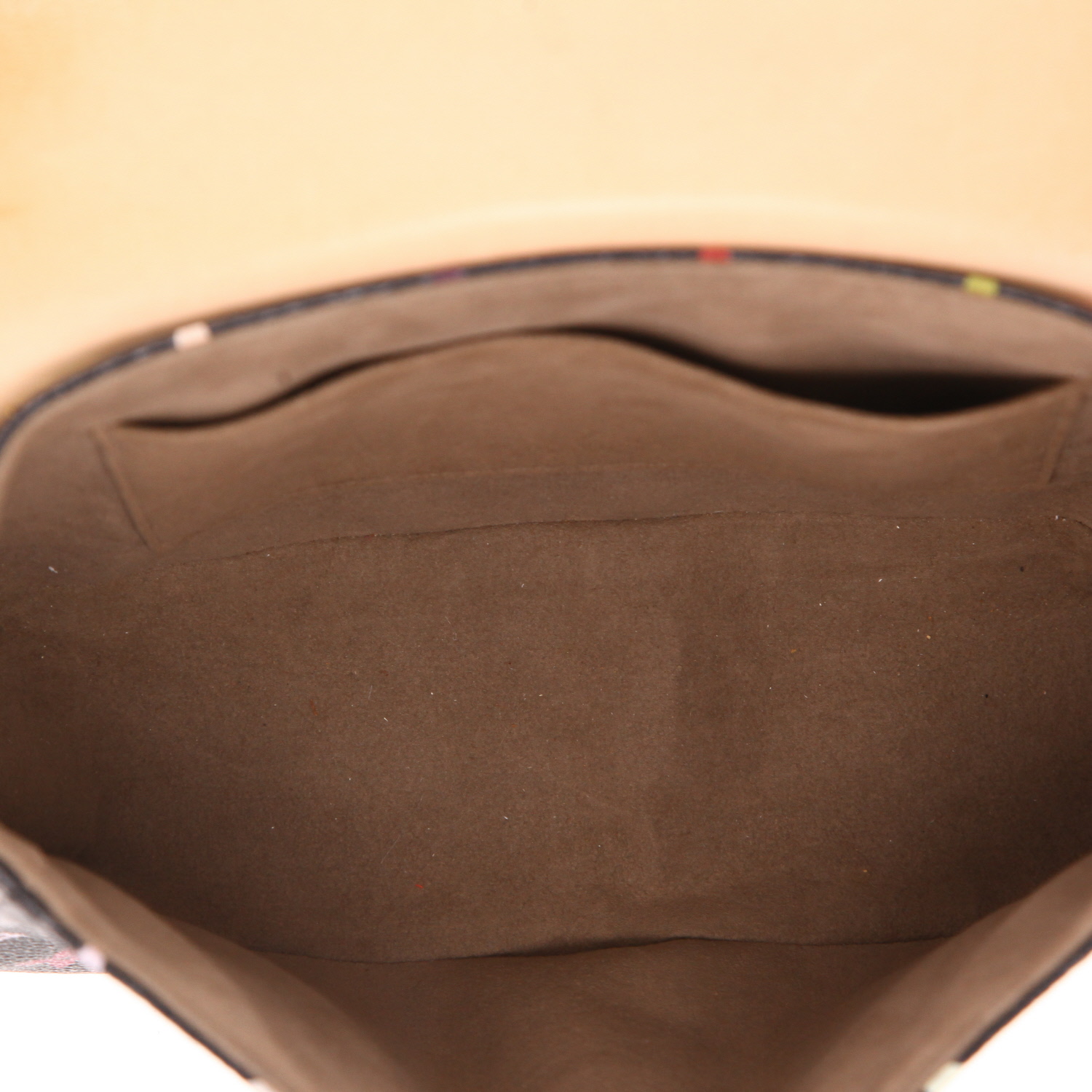 Sac bandoulière Louis Vuitton  Sologne en toile monogram noire et multicolore et cuir naturel - Detail D3