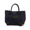 Balenciaga  City shoulder bag  in blue canvas  and black leather - 360 thumbnail