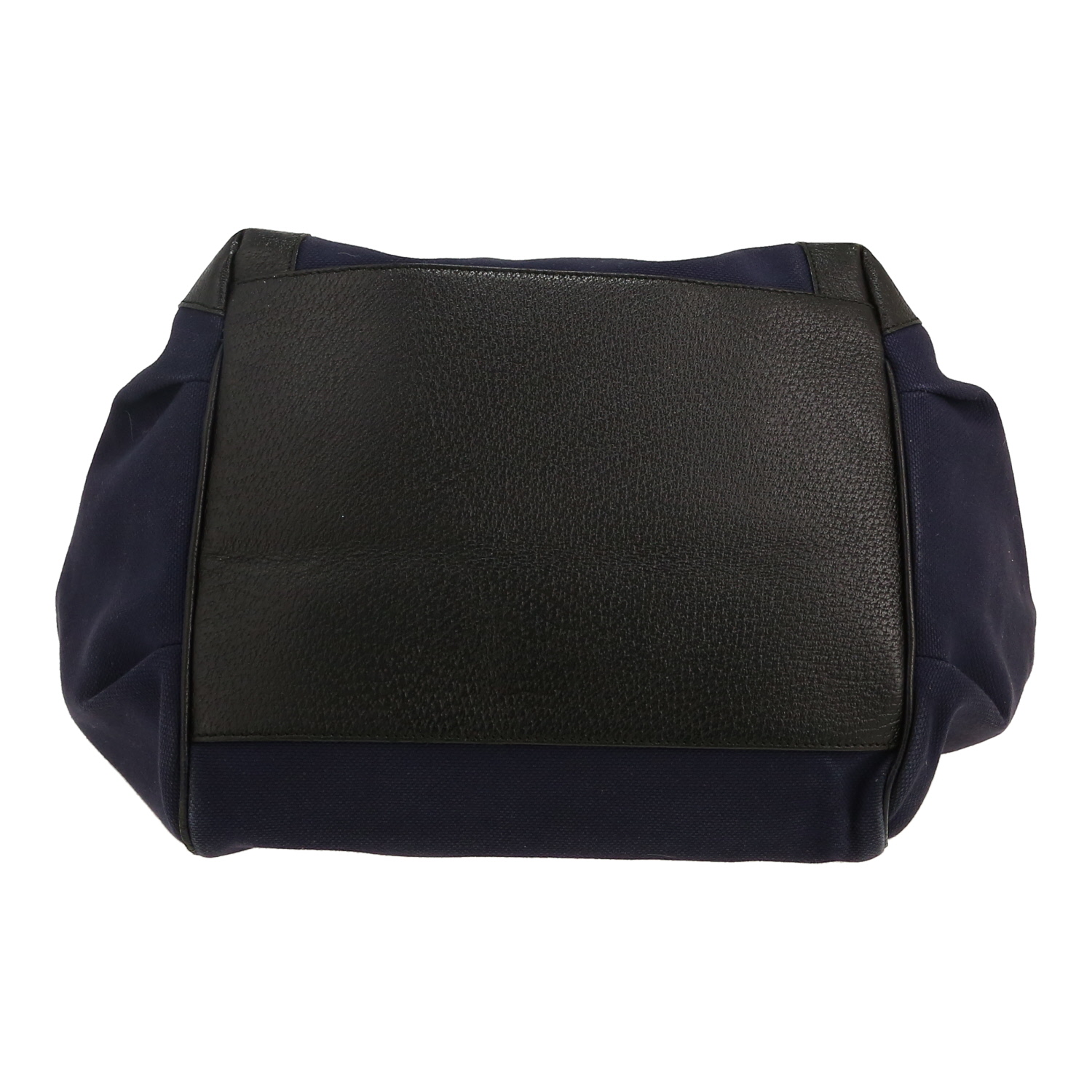 Borsa a tracolla Balenciaga  City in tela blu e pelle nera - Detail D1