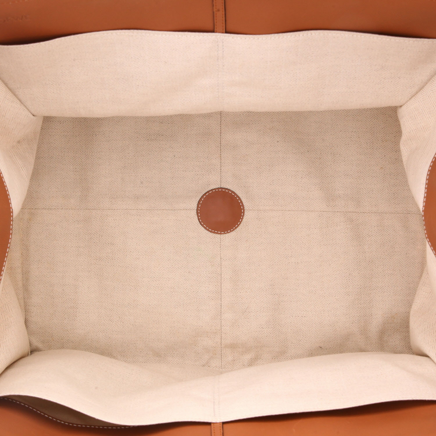 Loewe  Cushion shopping bag  in beige canvas  and brown leather - Detail D3