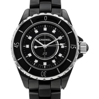 Montre Chanel J12 en céramique noire et acier Vers 2010