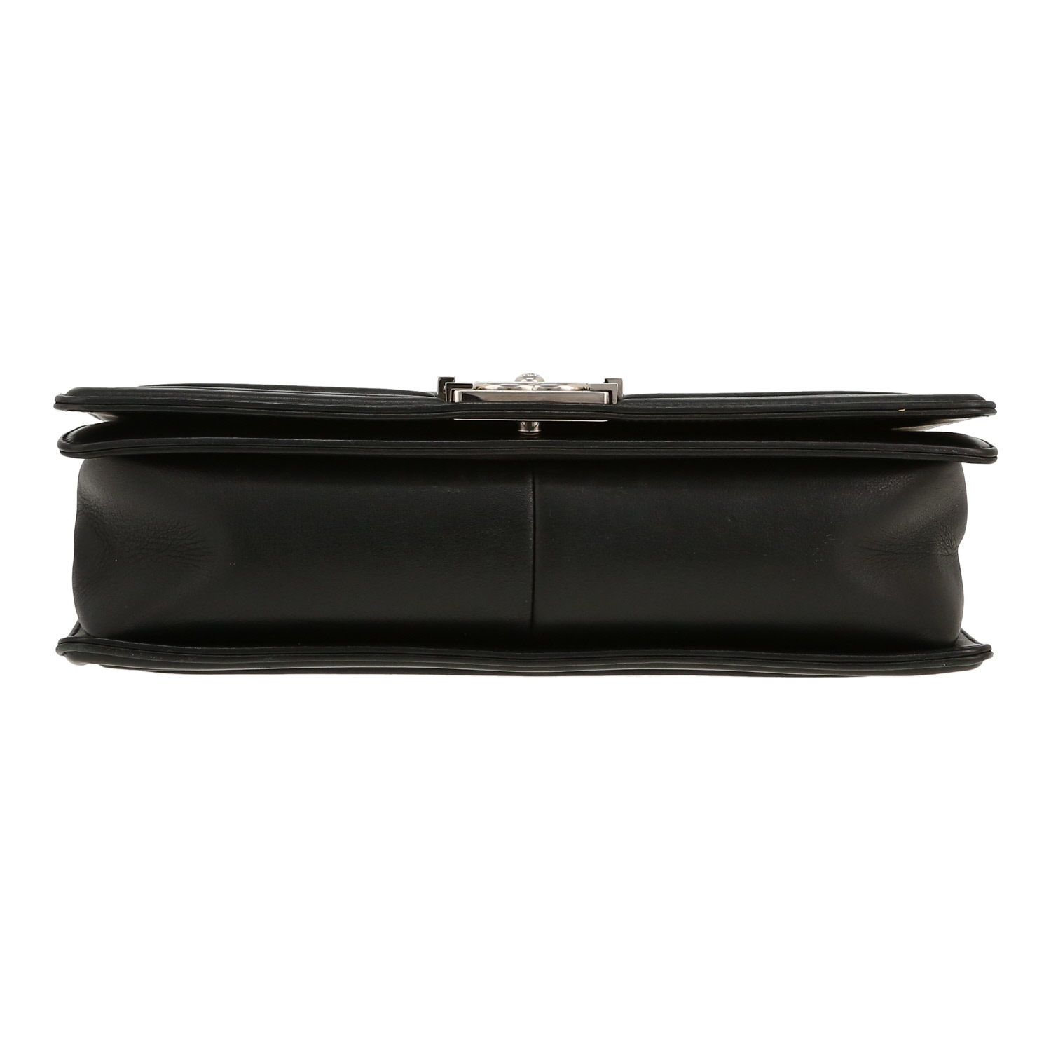 Chanel  Boy shoulder bag  in black chevron quilted leather - Detail D1