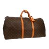 Louis Vuitton  Keepall 60 travel bag  in brown monogram canvas  and natural leather - Detail D5 thumbnail