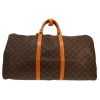Louis Vuitton  Keepall 60 travel bag  in brown monogram canvas  and natural leather - Detail D7 thumbnail