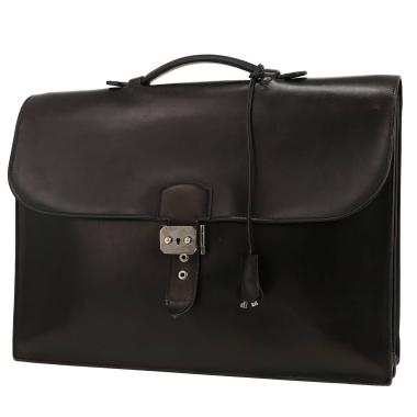 Porte-documents Hermès  Sac à dépêches en cuir box noir