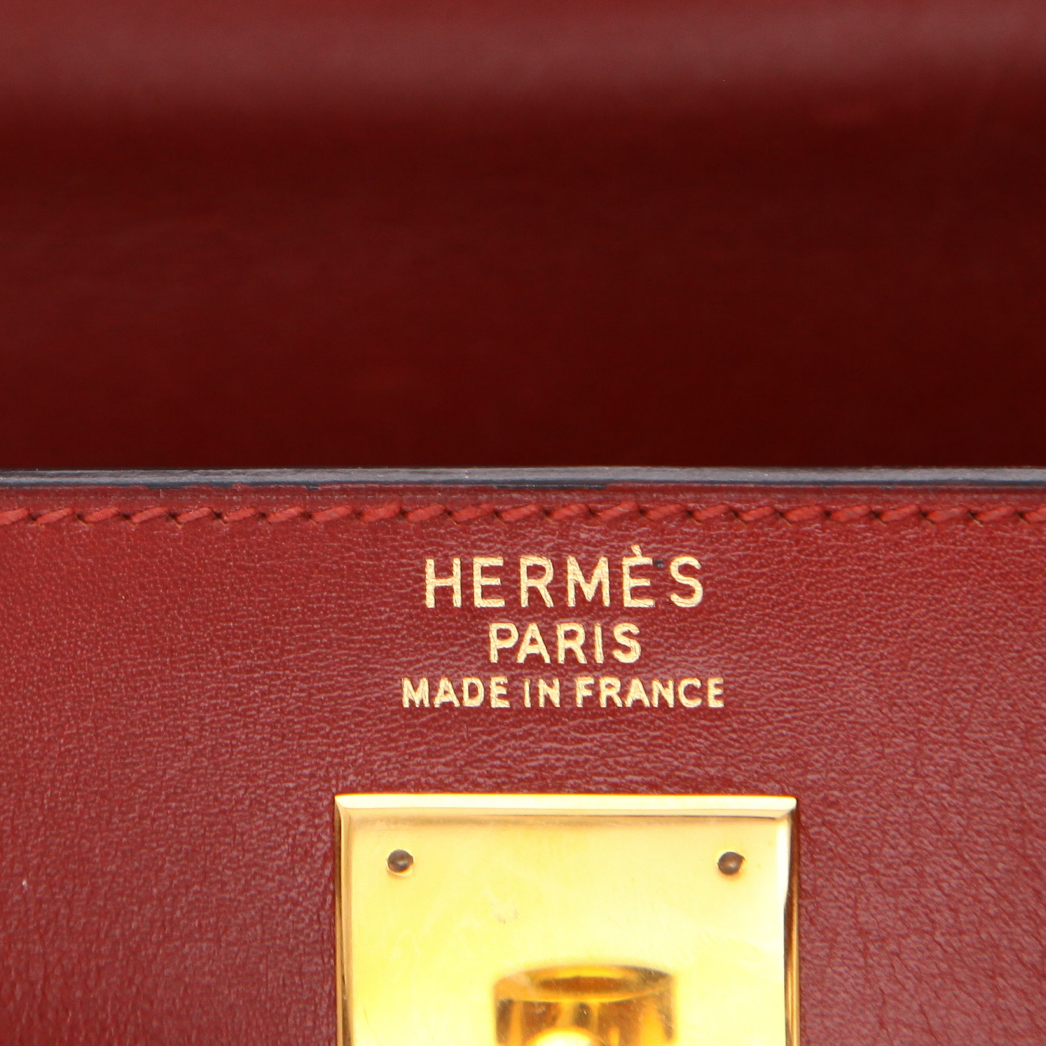 Borsa Hermès  Kelly 32 cm in pelle box rosso H - Detail D2