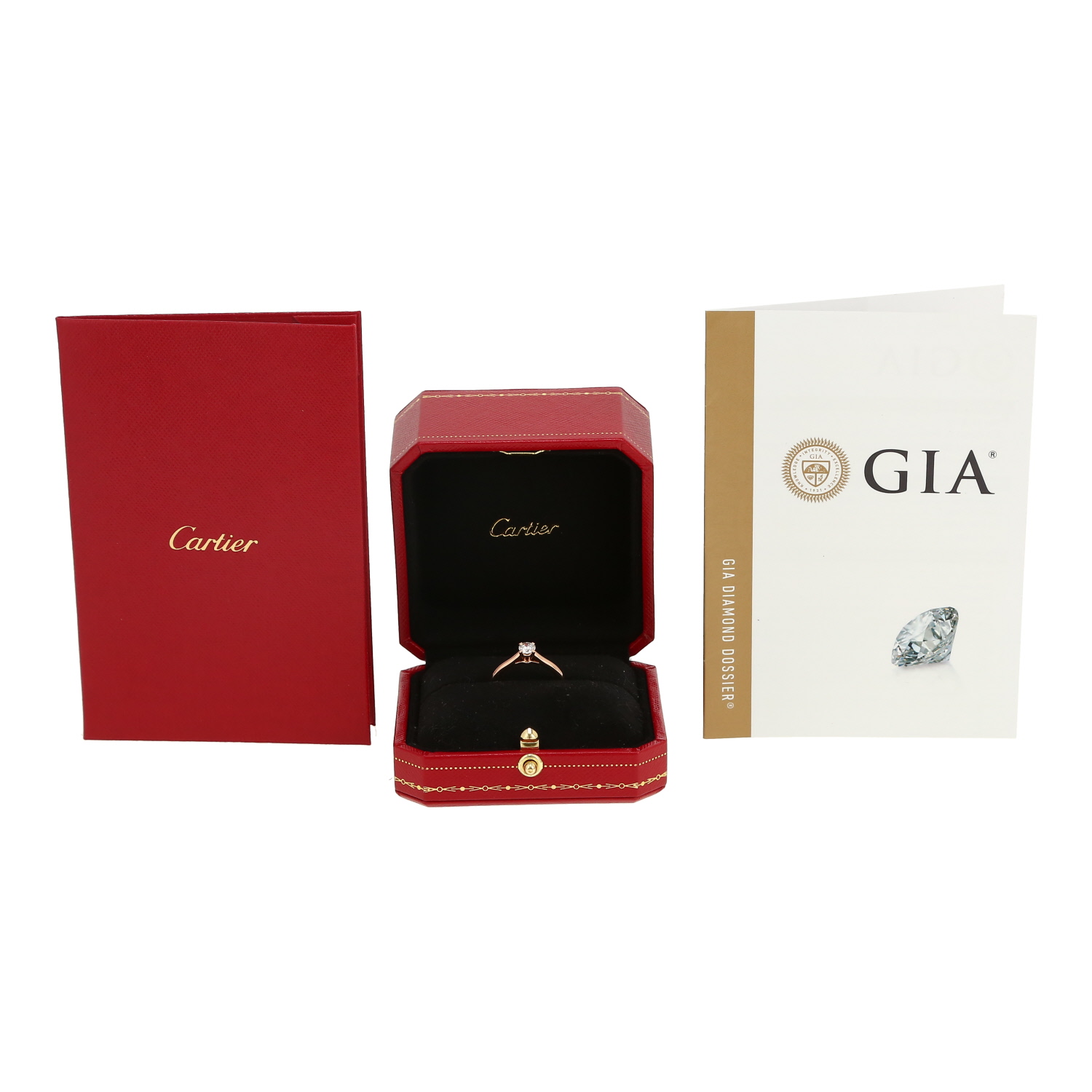 Bague solitaire Cartier 1895 en or rose et diamant - Detail D2