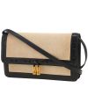 Hermès  Mocassin handbag  in beige "H" canvas  and navy blue leather - 00pp thumbnail