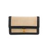 Hermès  Mocassin handbag  in beige "H" canvas  and navy blue leather - 360 thumbnail