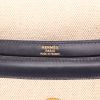 Hermès  Mocassin handbag  in beige "H" canvas  and navy blue leather - Detail D2 thumbnail