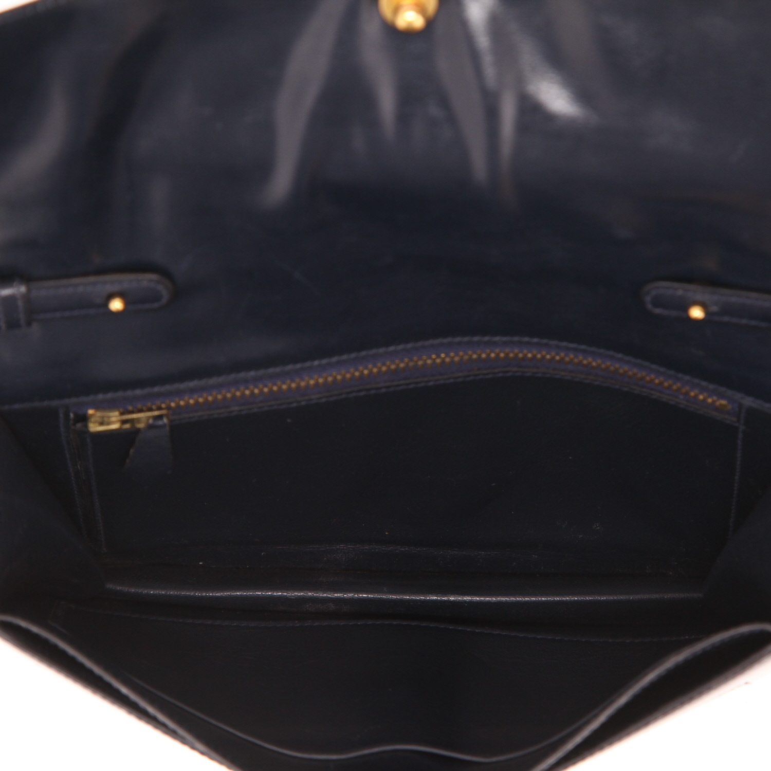 Hermès  Mocassin handbag  in beige "H" canvas  and navy blue leather - Detail D3