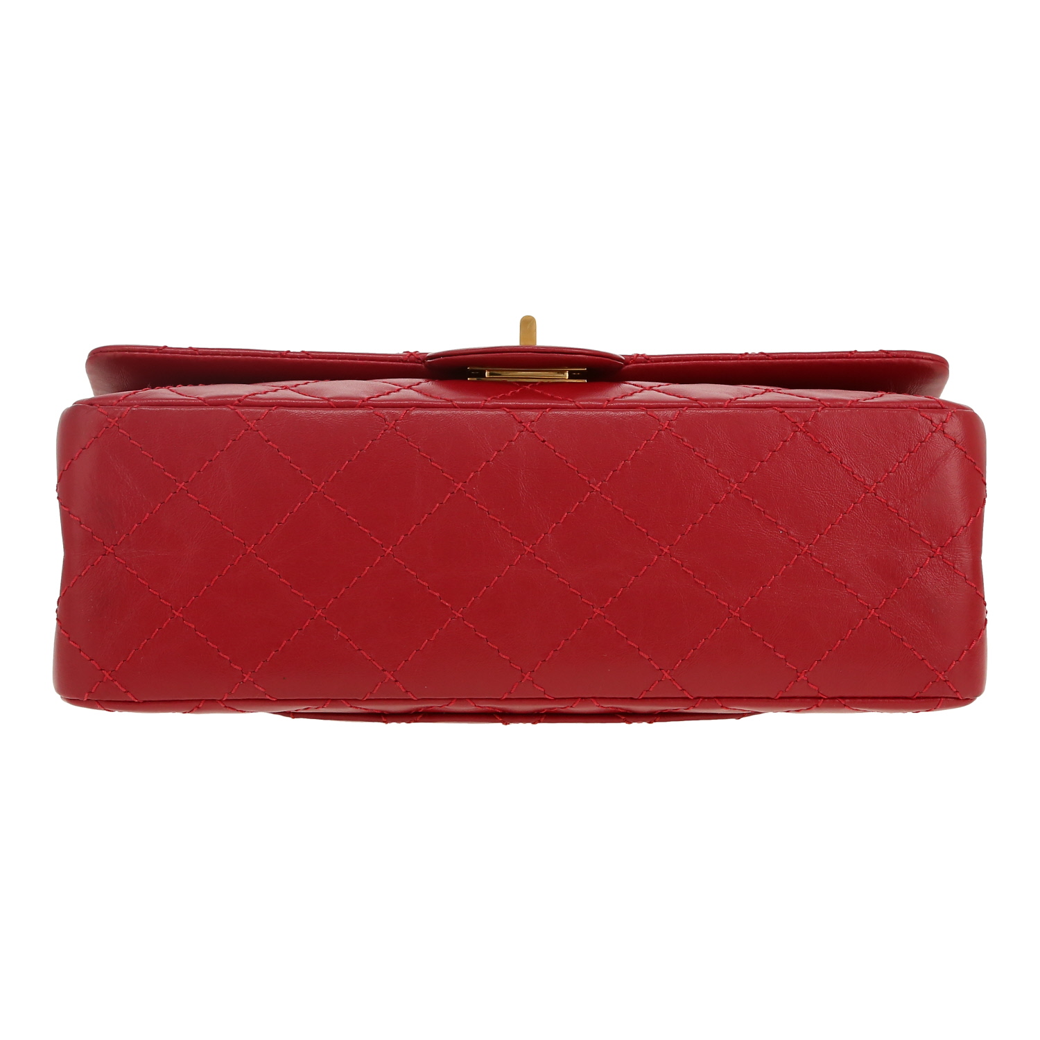 Borsa a tracolla Chanel  2.55 in pelle trapuntata rossa - Detail D1