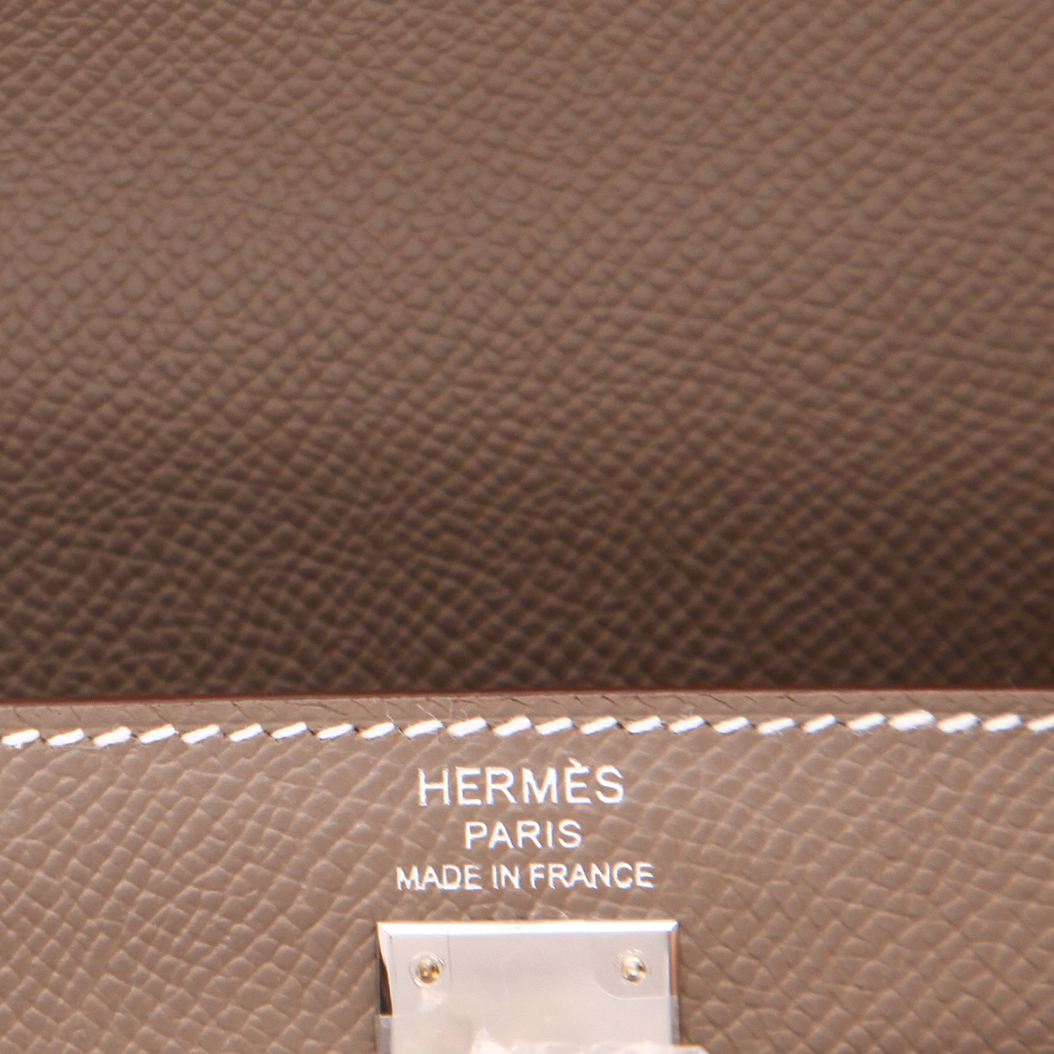 Borsa Hermès  Kelly 25 cm in pelle Epsom etoupe - Detail D2