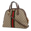 Gucci  Ophidia handbag  in beige "sûpreme GG" canvas  and brown leather - 00pp thumbnail