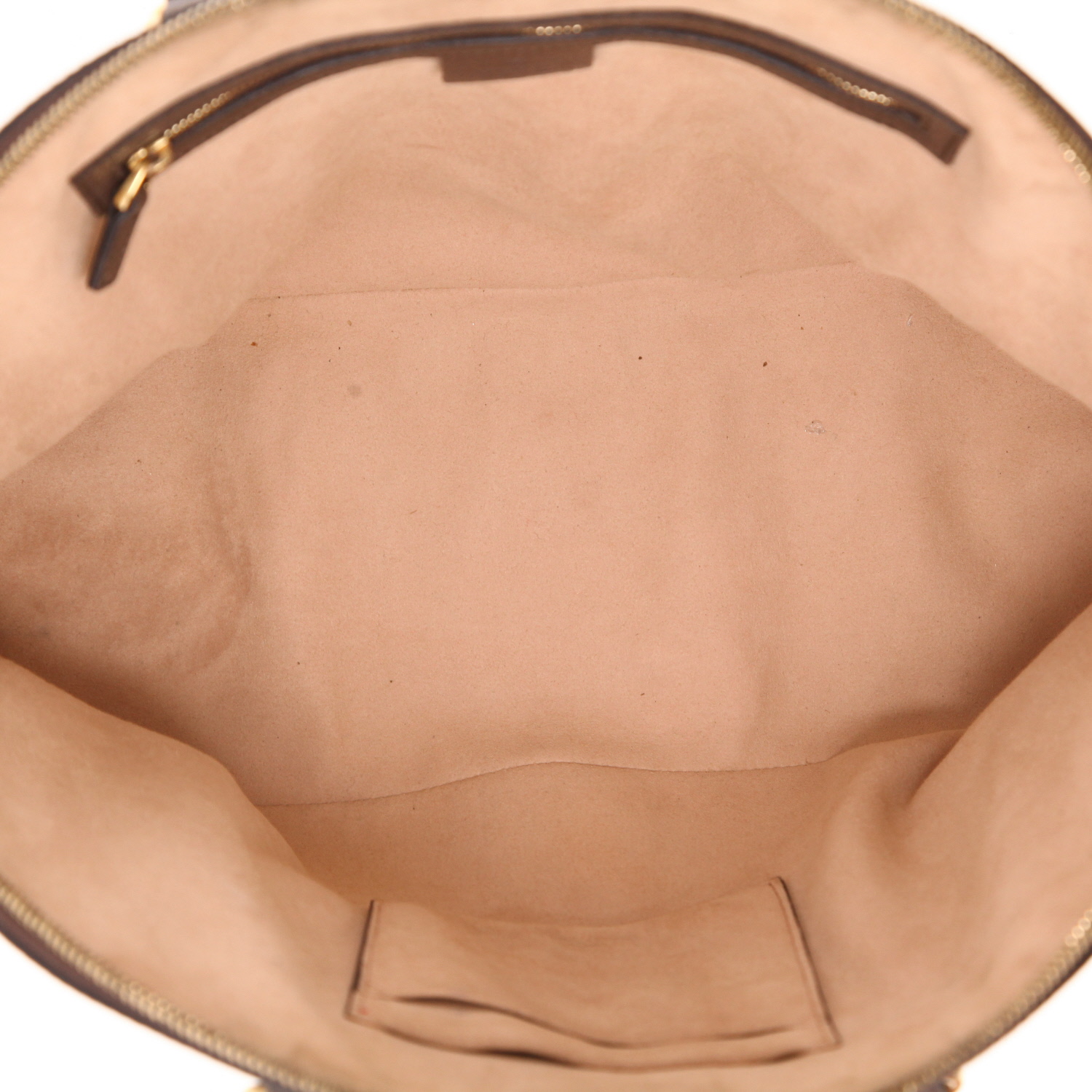 Gucci  Ophidia handbag  in beige "sûpreme GG" canvas  and brown leather - Detail D3