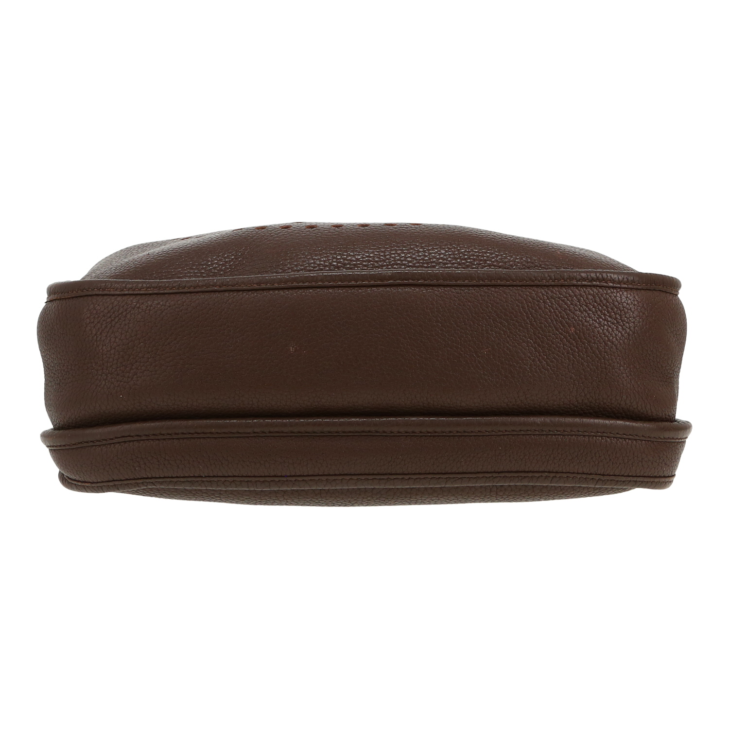 Sac bandoulière Hermès  Evelyne III en cuir togo marron - Detail D1