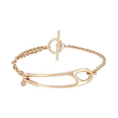 Hermès Chaine d'Ancre Punk bracelet in pink gold and diamond