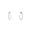 De Beers DB Classic medium model hoop earrings in white gold and diamonds - 360 thumbnail