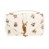 Saint Laurent  College mini  shoulder bag  in white chevron quilted leather - 360 thumbnail