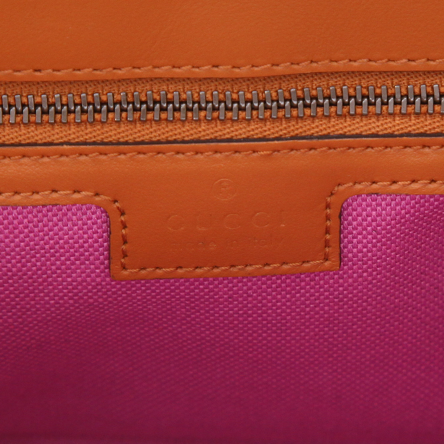 Borsa Gucci  GG Marmont in rafia gialla verde e viola e pelle marrone - Detail D2