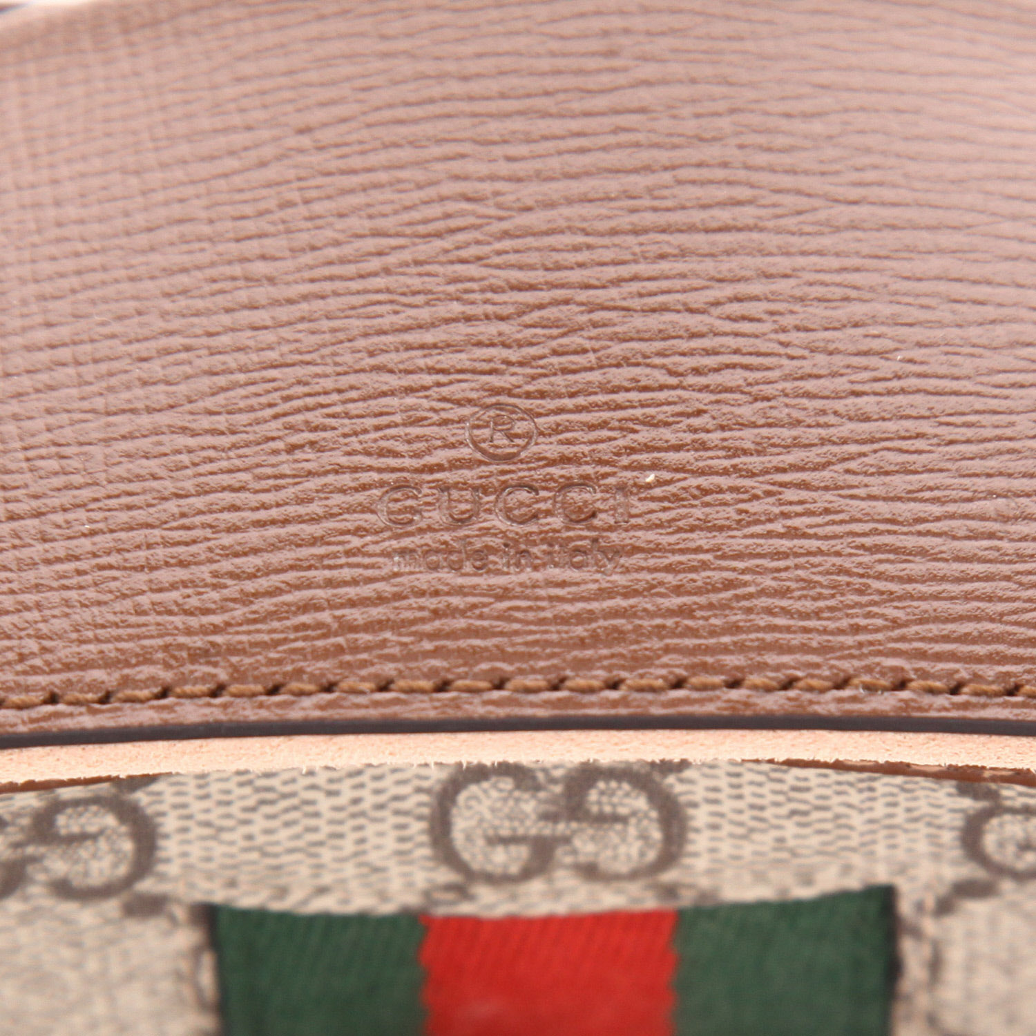 Sac bandoulière Gucci  Jackie petit modèle  en cuir marron et toile sûpreme GG beige - Detail D2