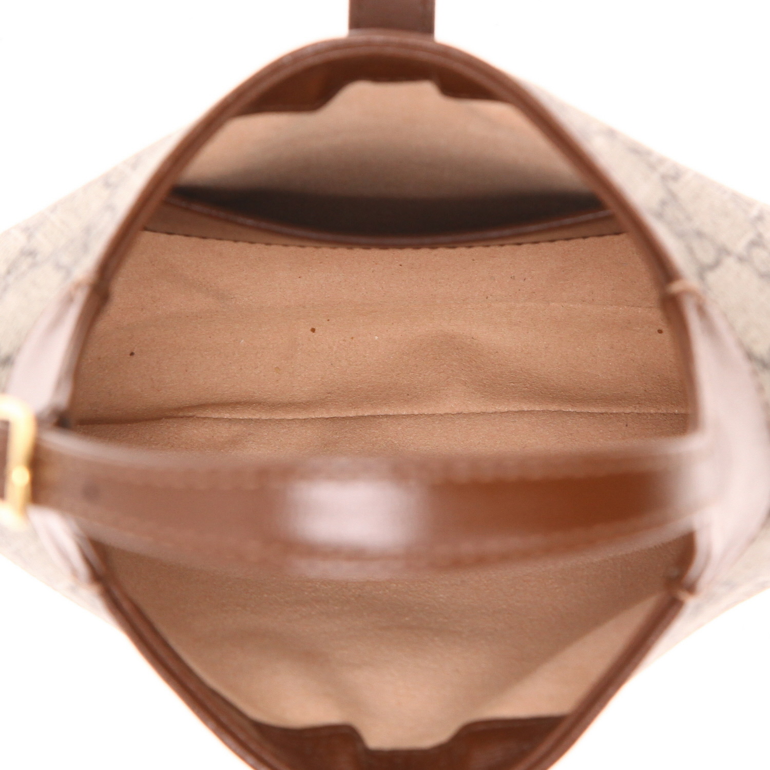 Sac bandoulière Gucci  Jackie petit modèle  en cuir marron et toile sûpreme GG beige - Detail D3