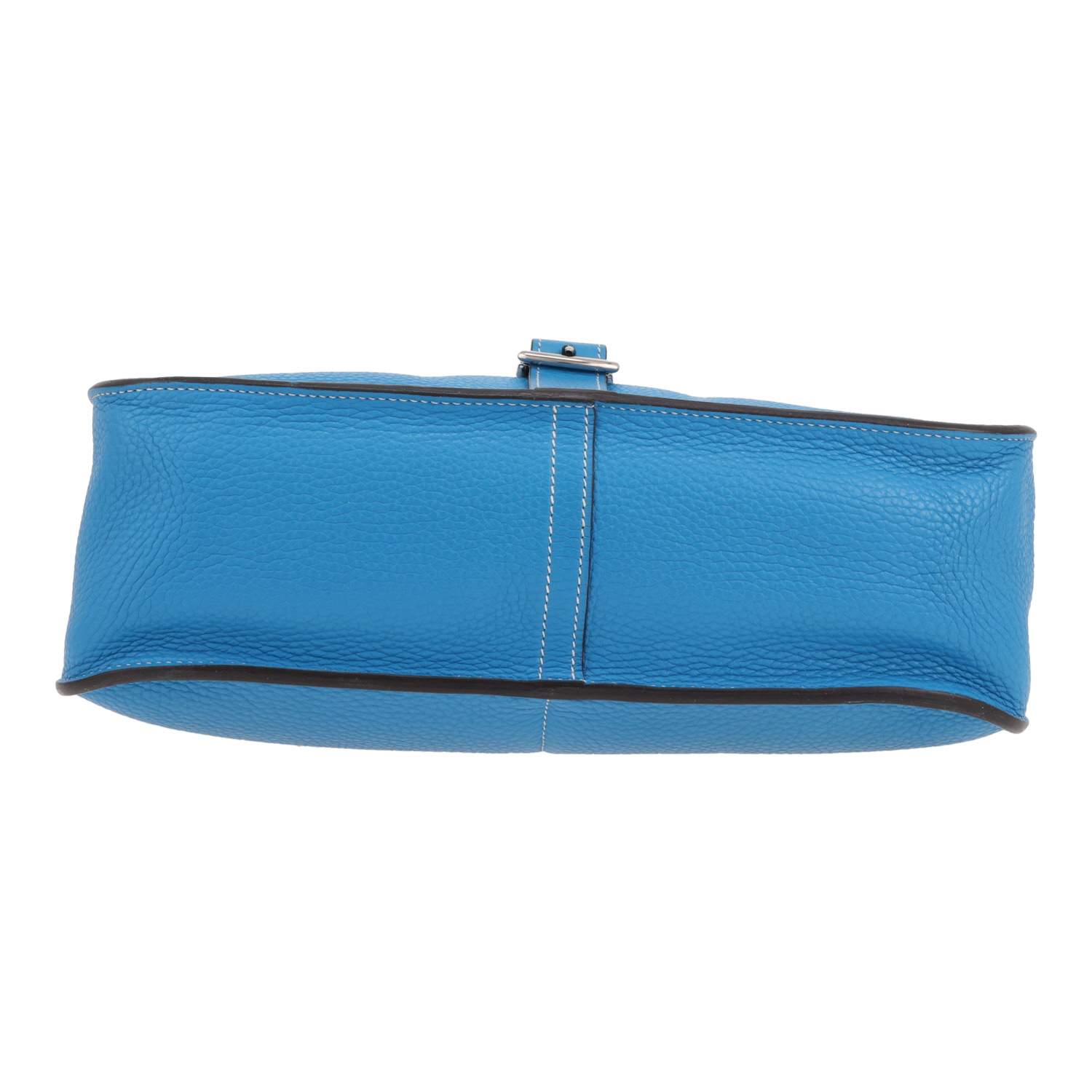Borsa Hermès Halzan in pelle di vitello Clémence, colore Bleu Zanzibar - Detail D1