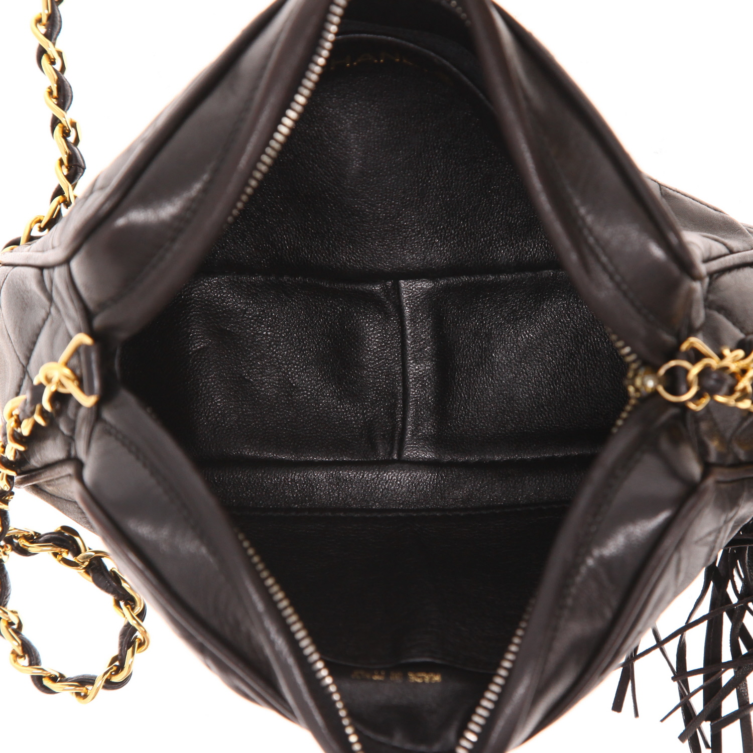 Borsa a tracolla Chanel   in pelle trapuntata nera - Detail D3