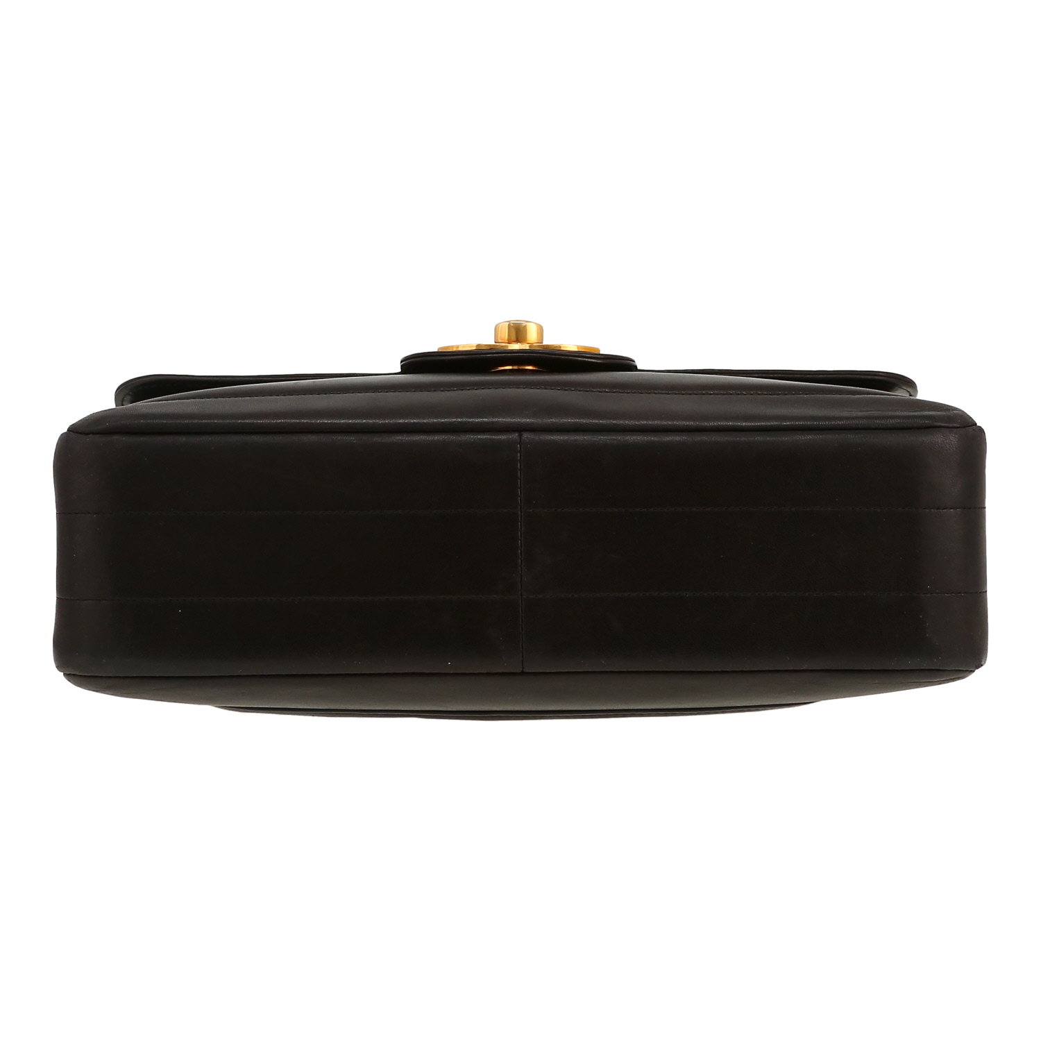 Chanel  Timeless Jumbo shoulder bag  in black quilted leather - Detail D1