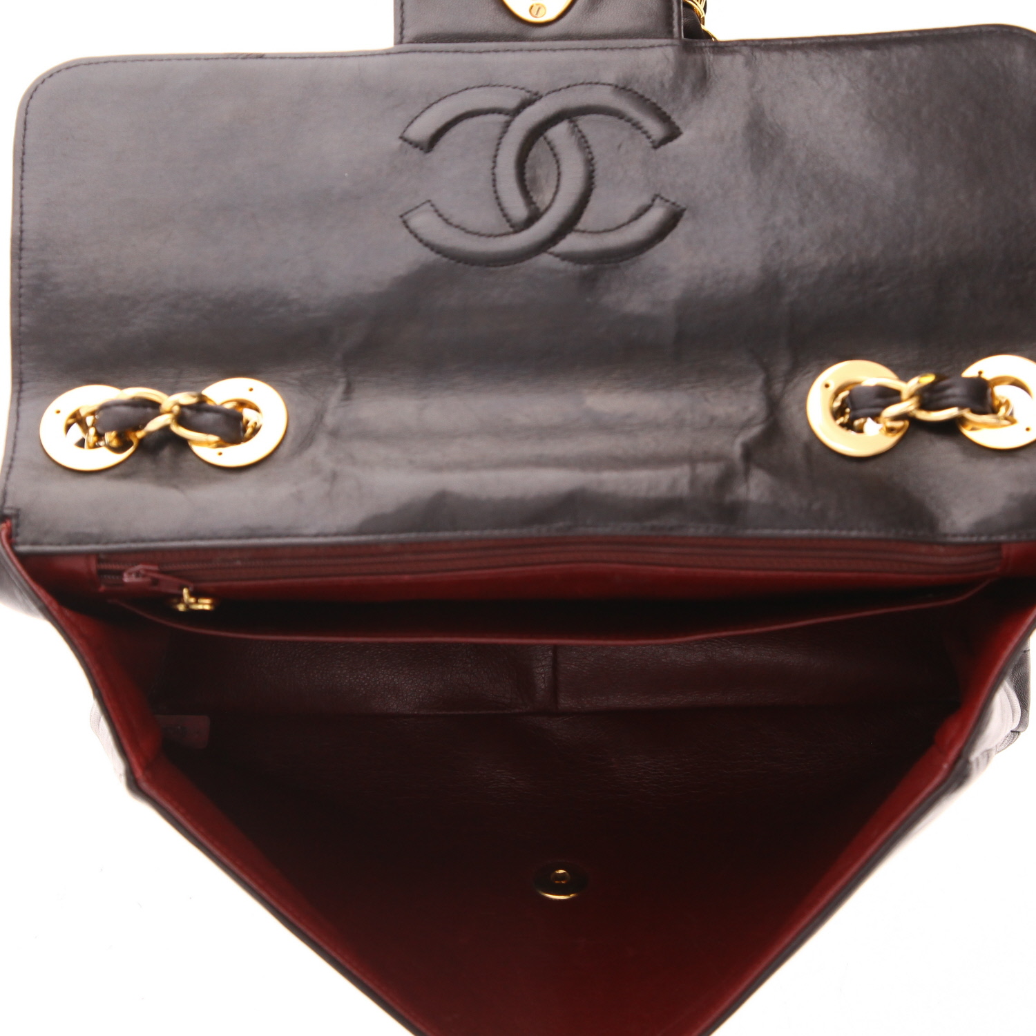 Sac bandoulière Chanel  Timeless Jumbo en cuir matelassé noir - Detail D3